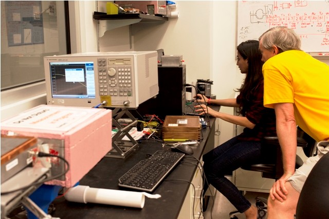 Members of research team Nivedita Mahesh and Tom Mozdzen.