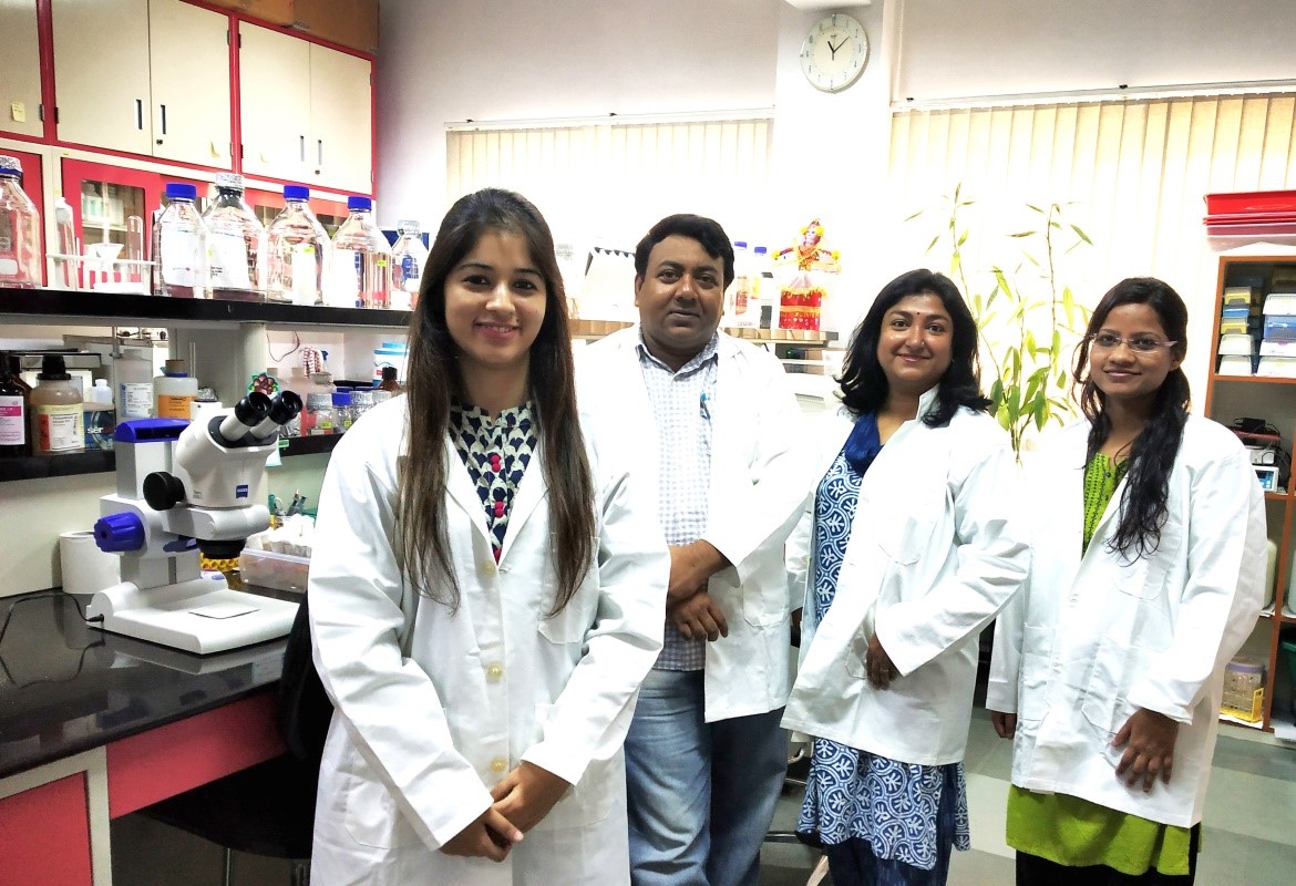 Dr. Surajit Sarkar at his lab with his colleagues
