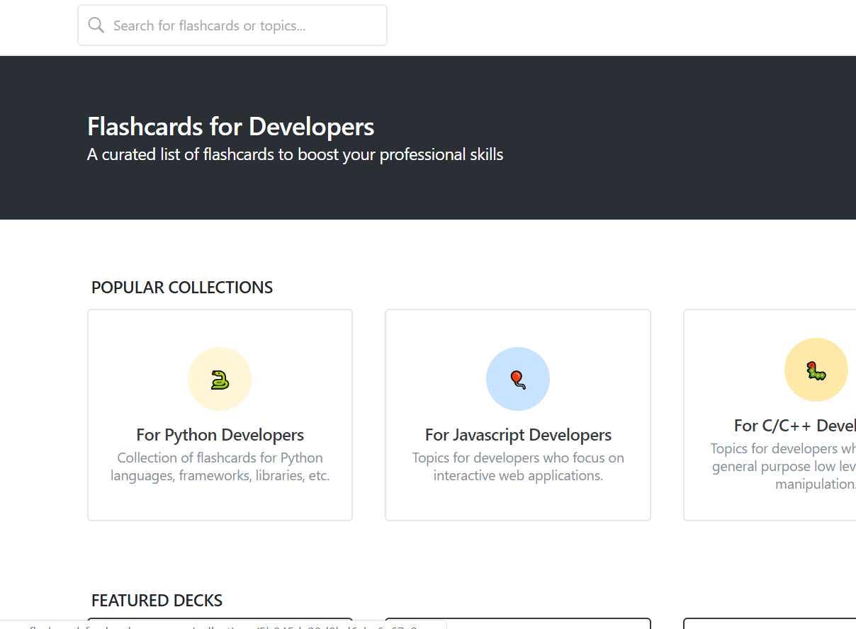 Flashcards for Developers