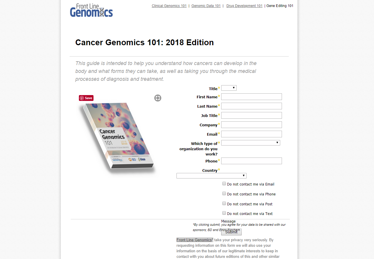 Cancer Genomics 101