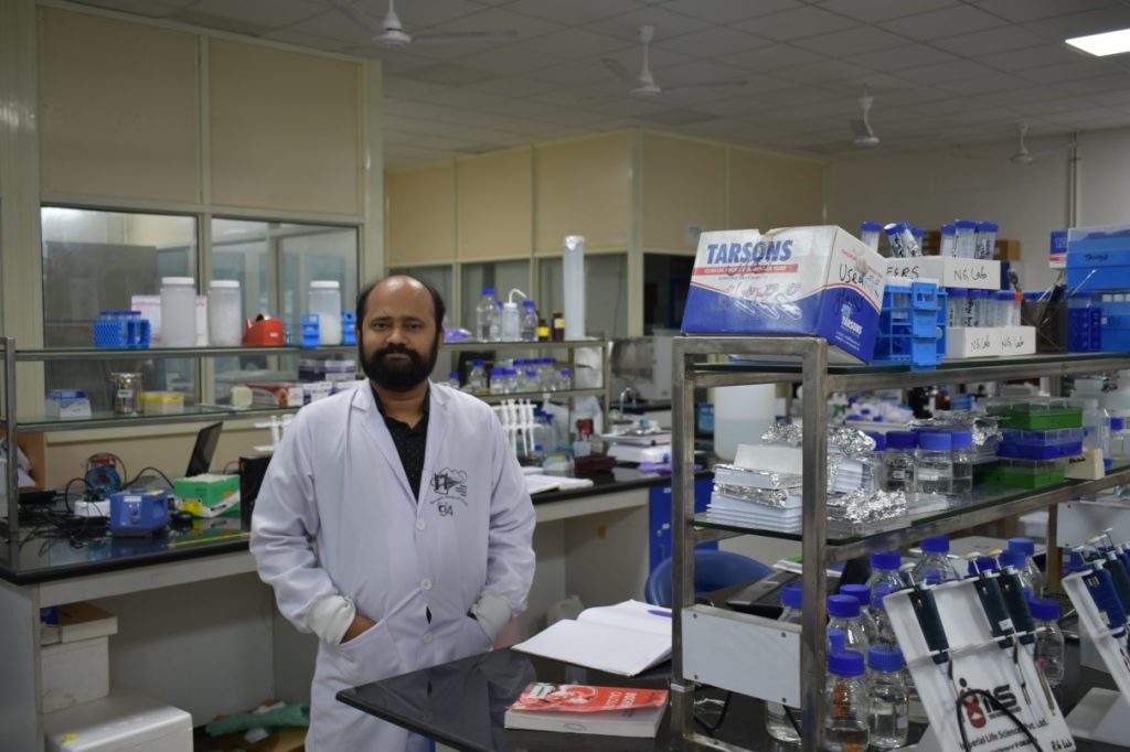 Dr Rajanish Giri in his lab at IIT-Mandi