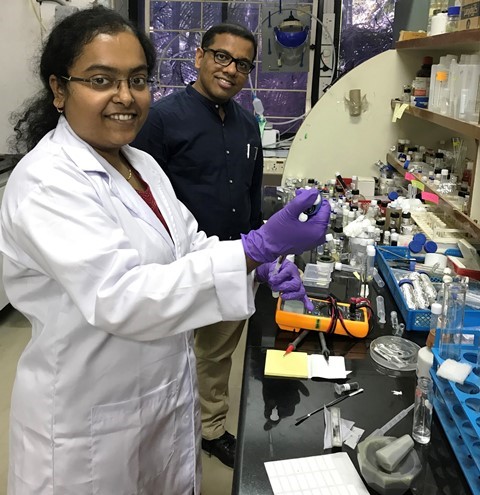 Prof. Tapas Maji at his lab in JNCASR.