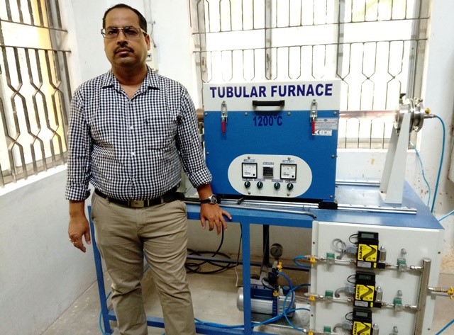 Dr Pramoda Kumar Nayak in his lab at IIT Madras