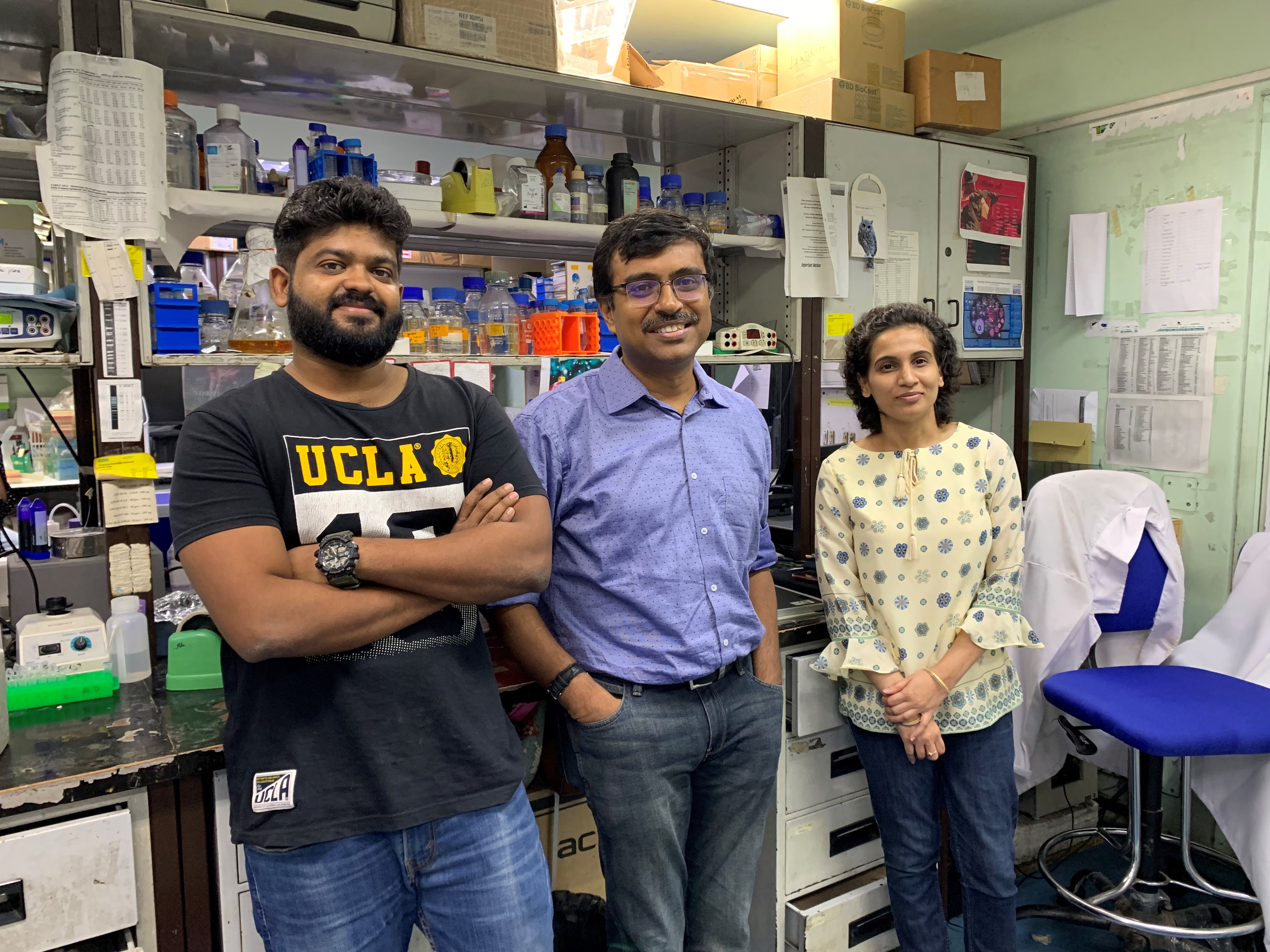 Dr Sagar Sengupta with his colleagues in his lab