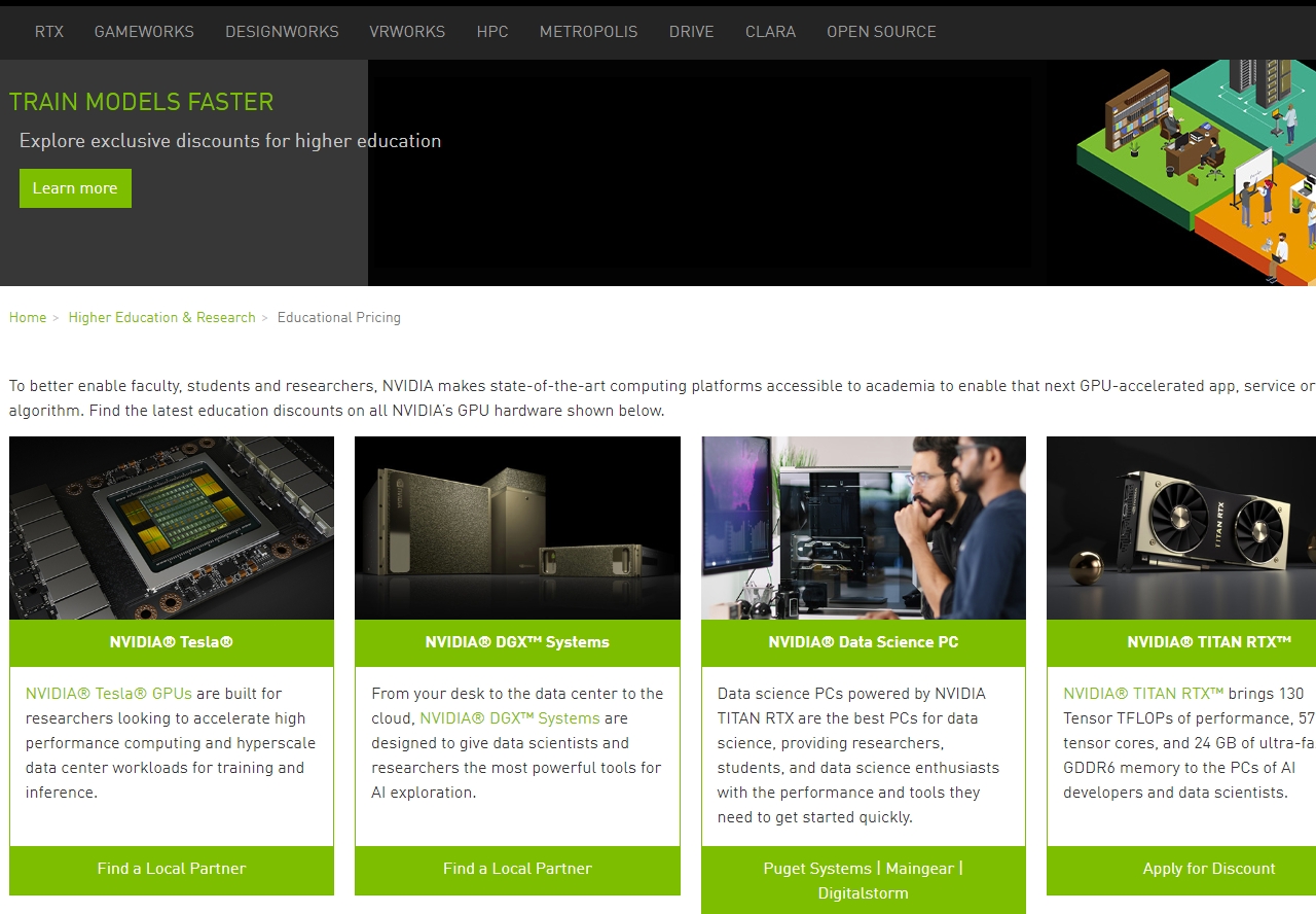 NVIDIA Educational Discounts