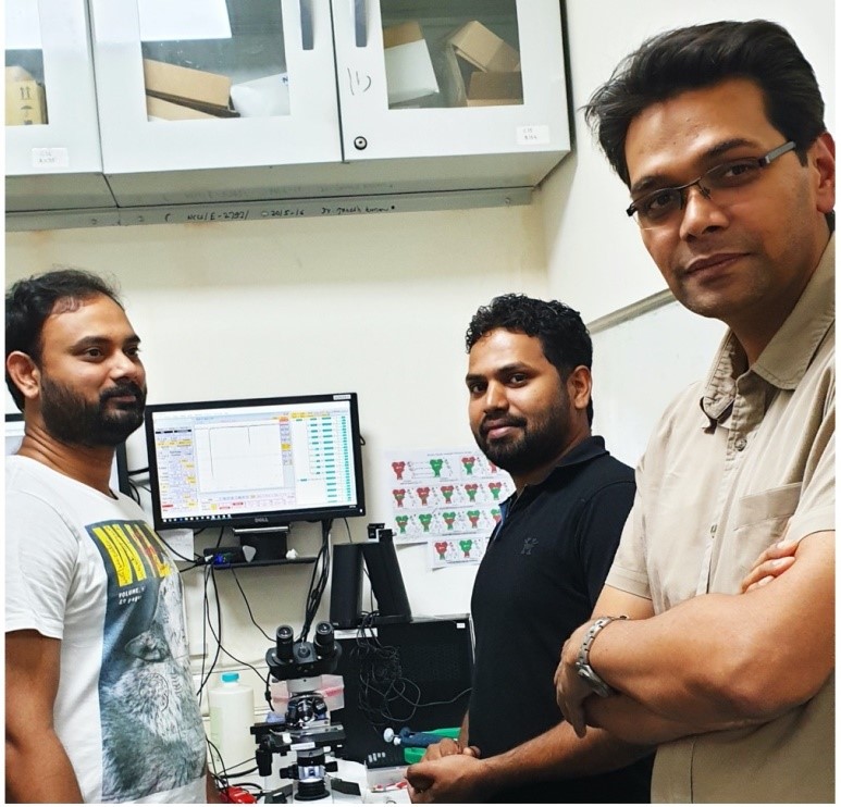 Dr Janesh Kumar and his team at their lab