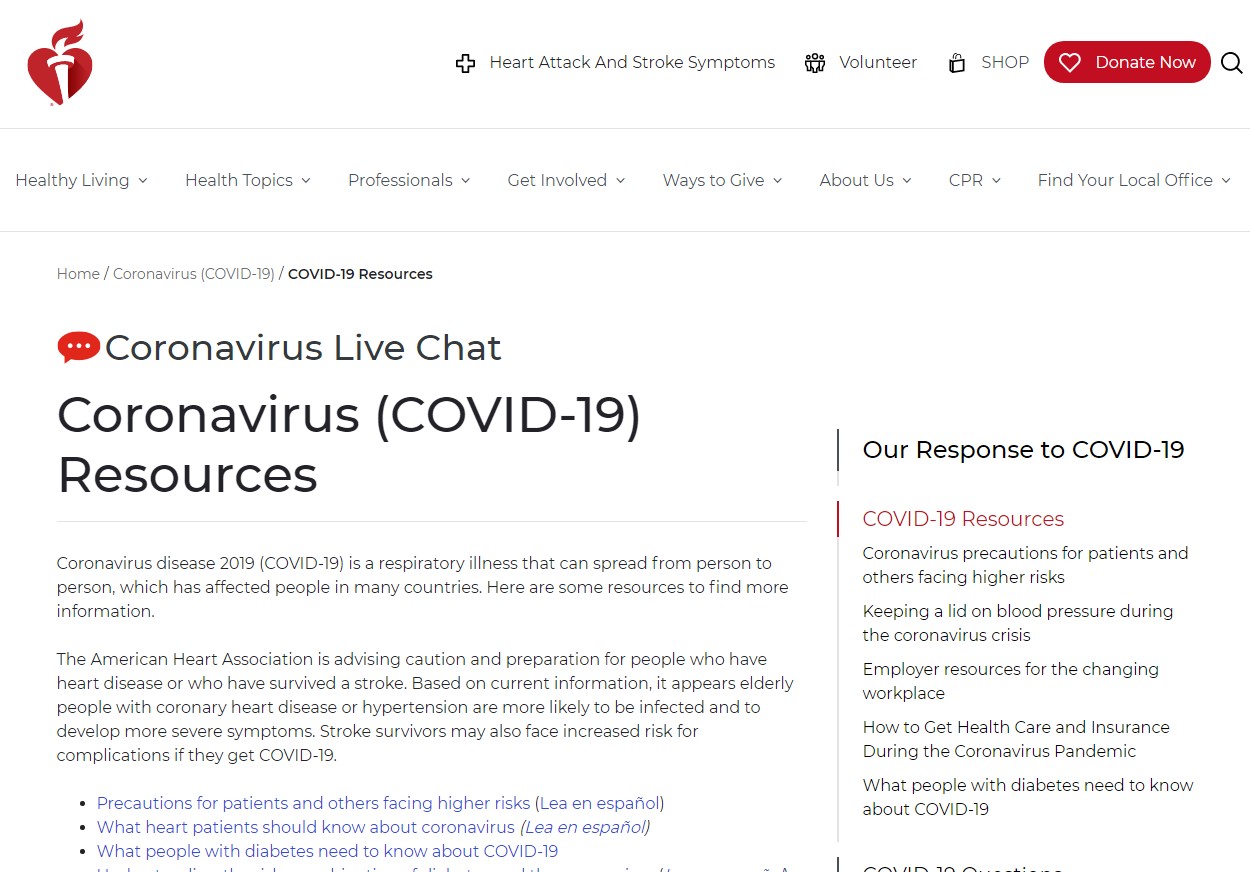 AHA Coronavirus (COVID-19) Resources