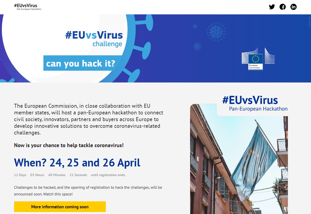 EUvsVirus pan-European Hackathon