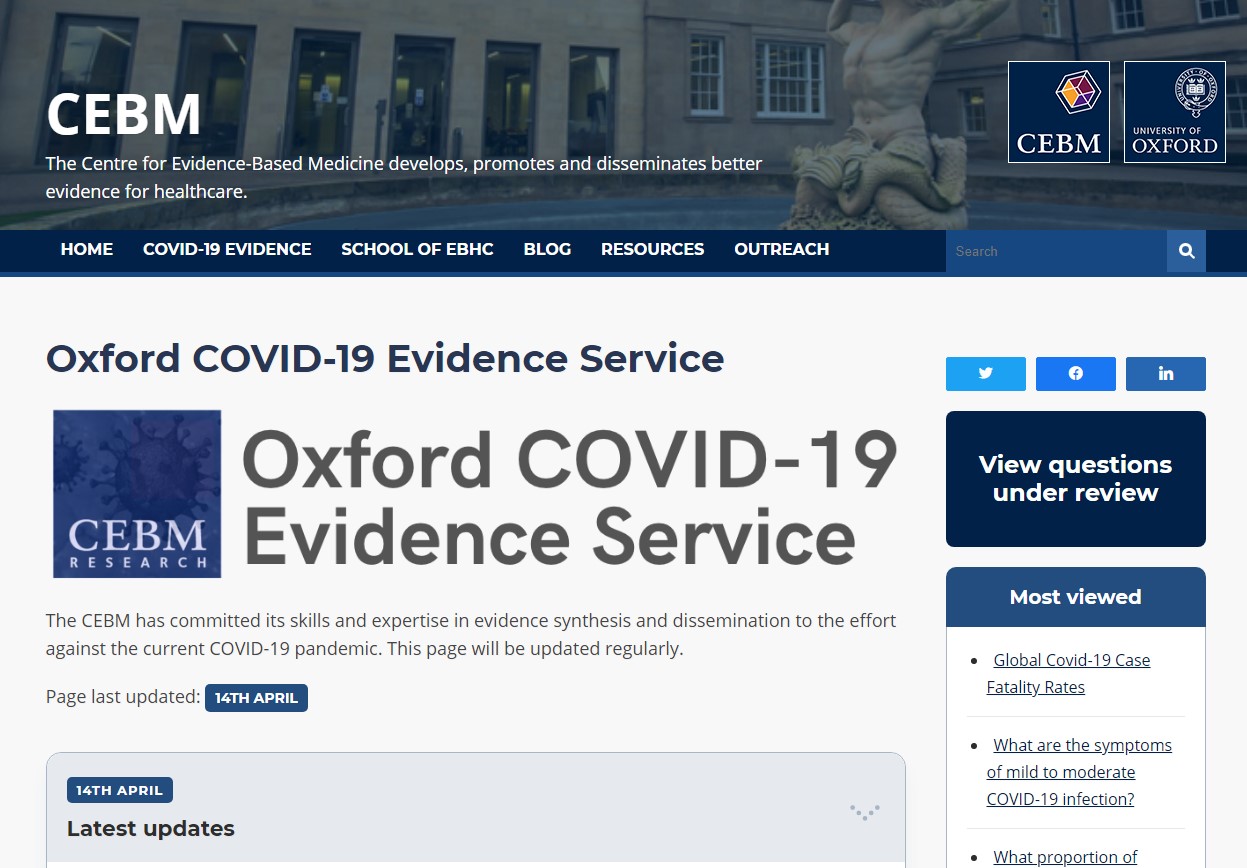 Oxford COVID-19 Evidence Service