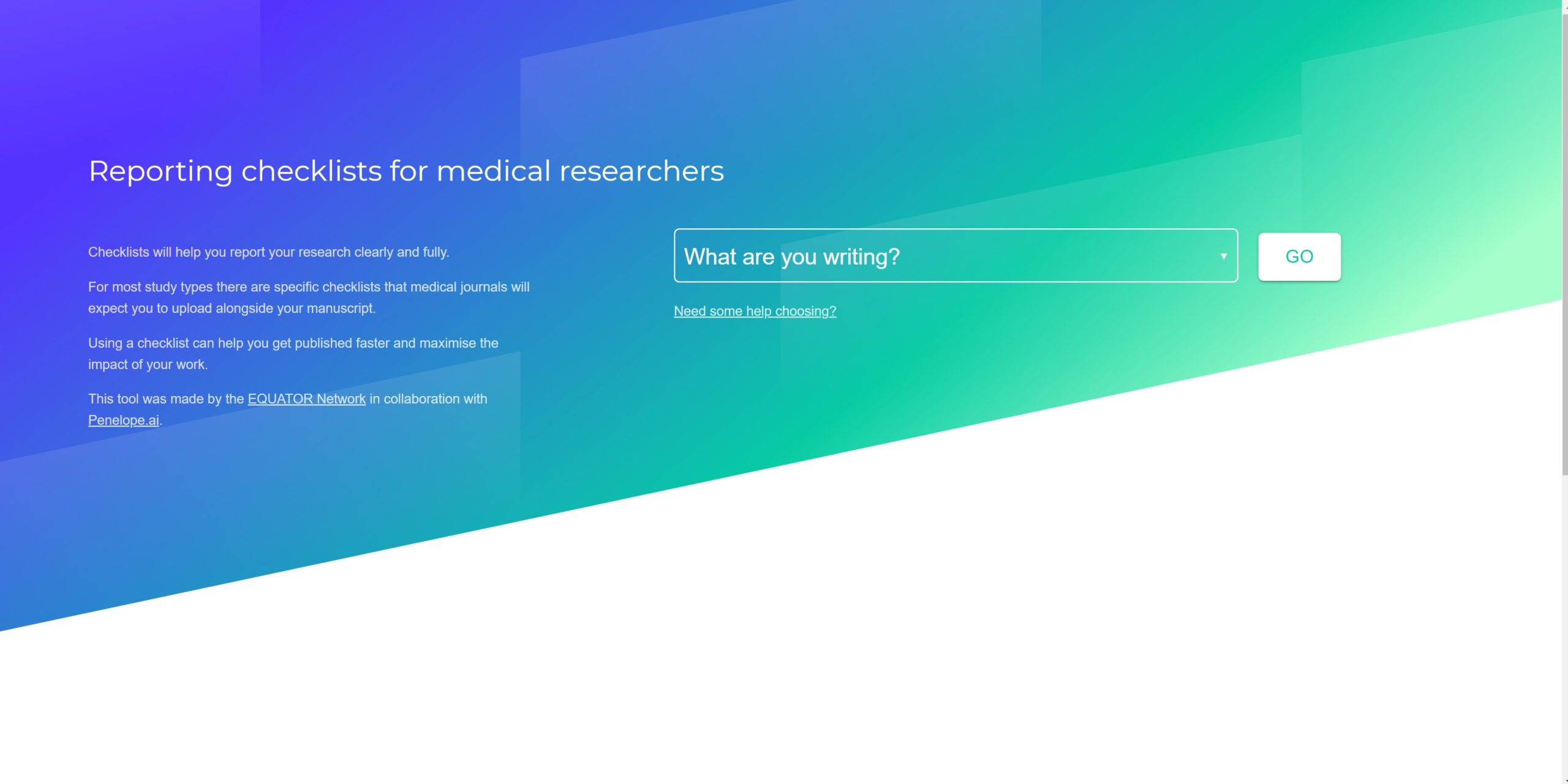 Reporting checklists for medical researchers