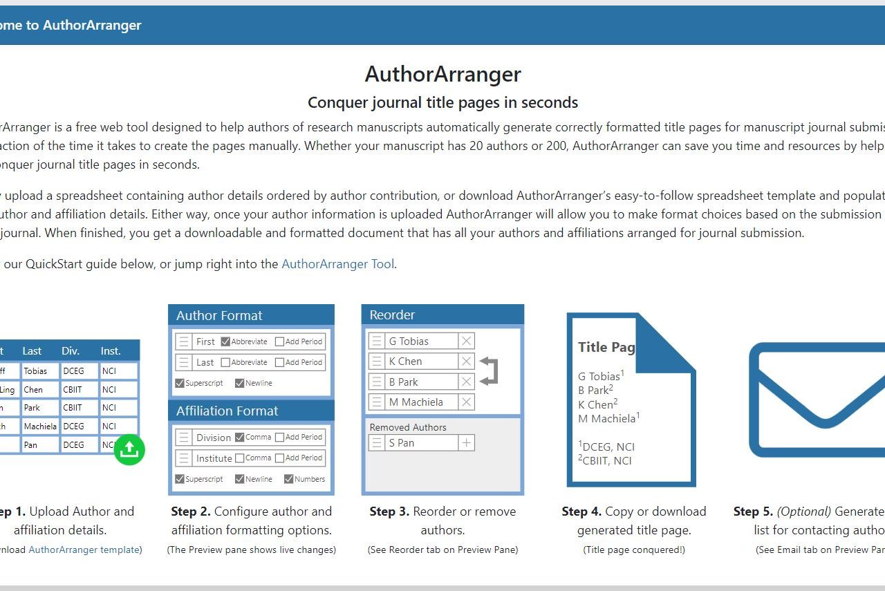 AuthorArranger - Conquer journal title pages in seconds