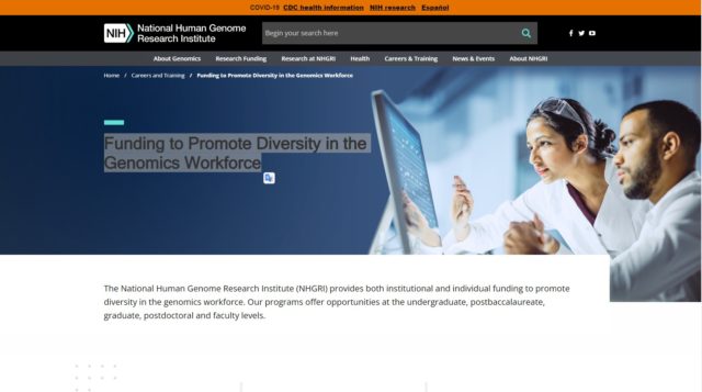 Funding to Promote Diversity in the Genomics Workforce