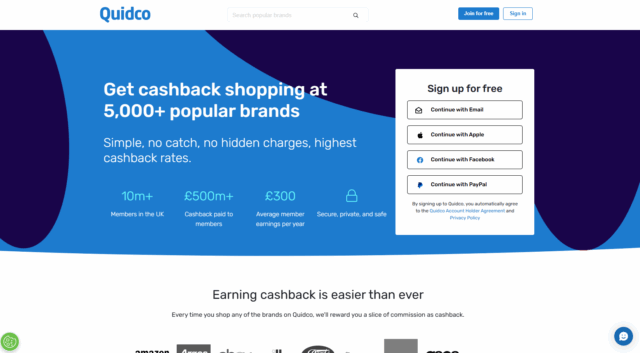 Get cashback shopping at 5,000+ popular brands