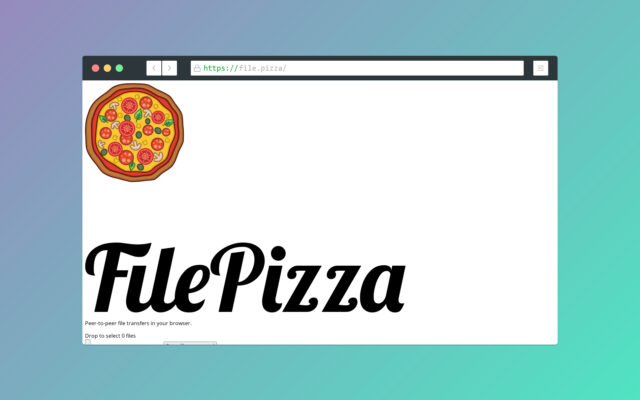 FilePizza is a useful web service that allows you to share files online. It is easy to use and does not require any file uploads to third-party servers.